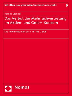 cover image of Das Verbot der Mehrfachvertretung im Aktien- und GmbH-Konzern
